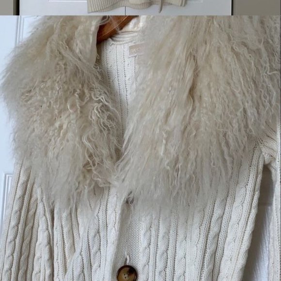 Michael Kors Sweaters - Michael Kors Mongolian shearling-trimmed cardigan